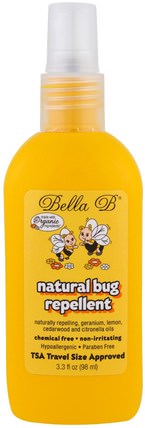 Natural Bug Repellent, 3.3 oz (98 ml) by Bella B, 家庭，蟲子和驅蟲劑，兒童和嬰兒驅蚊劑 HK 香港