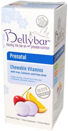 Prenatal Chewable Vitamins, Mixed Fruit Flavor, 60 Chewable Tablets by Bellybar, 維生素，產前多種維生素 HK 香港