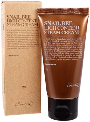 Snail Bee High Content Steam Cream, 50 g by Benton, 美容，面部護理，面霜，乳液，健康，皮膚，面霜日 HK 香港
