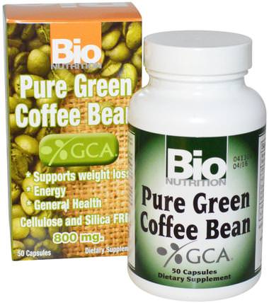 Pure Green Coffee Bean, 800 mg, 50 Capsules by Bio Nutrition, 補充劑，抗氧化劑，綠咖啡豆提取物 HK 香港
