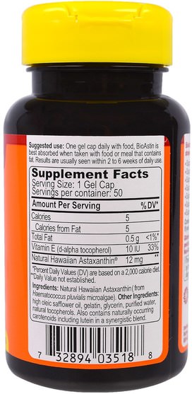 bioastin - Nutrex Hawaii, BioAstin, 12 mg, 50 Gel Caps