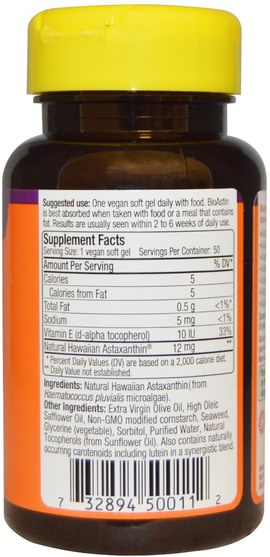 bioastin - Nutrex Hawaii, BioAstin, 12 mg, 50 Vegan Soft Gels