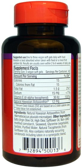bioastin - Nutrex Hawaii, BioAstin, 4 mg, 120 Vegan Soft Gels