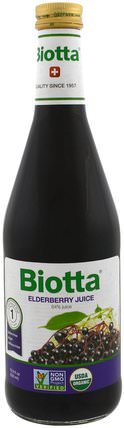 Organic Elderberry Juice, 16.9 fl oz (500 ml) by Biotta, 食品，咖啡茶和飲料，果汁，健康，接骨木（接骨木） HK 香港