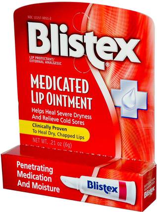 Medicated Lip Ointment, .21 oz (6 g) by Blistex, 洗澡，美容，唇部護理，blistex藥物治療 HK 香港