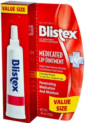 Medicated Lip Ointment, .35 oz (10 g) by Blistex, 洗澡，美容，唇部護理，blistex藥物治療 HK 香港