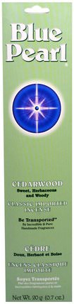 Classic Imported Incense, Cedarwood, 0.7 oz (20 g) by Blue Pearl, 沐浴，美容，香薰精油，香，藍珍珠原香 HK 香港