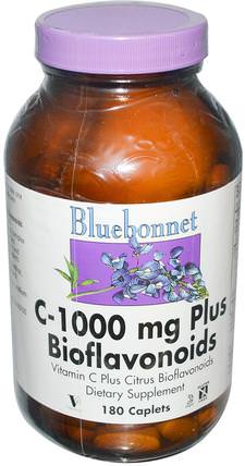 C-1000 Plus Bioflavonoids, 180 Caplets by Bluebonnet Nutrition, 維生素，維生素c HK 香港