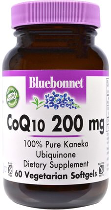 CoQ10, 200 mg, 60 Veggie Softgels by Bluebonnet Nutrition, 補充劑，輔酶q10，coq10 200毫克 HK 香港