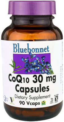 CoQ10 Capsules, 30 mg, 90 Vcaps by Bluebonnet Nutrition, 補充劑，輔酶q10，抗氧化劑，泛醇qh HK 香港