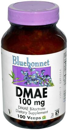 DMAE, 100 mg, 100 Vcaps by Bluebonnet Nutrition, 補充劑，dmae液體和標籤 HK 香港