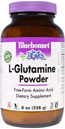 L-Glutamine Powder, 8 oz (228 g) by Bluebonnet Nutrition, 補充劑，氨基酸，l谷氨酰胺，l谷氨酰胺粉末 HK 香港