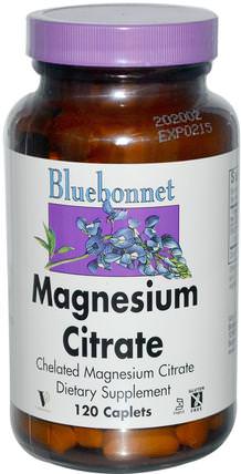 Magnesium Citrate, 120 Caplets by Bluebonnet Nutrition, 補充劑，礦物質，檸檬酸鎂 HK 香港