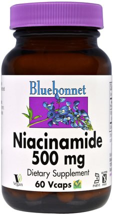 Niacinamide, 500 mg, 60 VCaps by Bluebonnet Nutrition, 維生素，維生素b3，維生素b3 - 煙酰胺 HK 香港