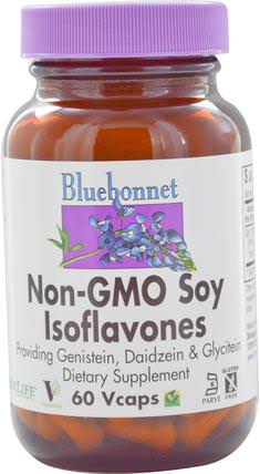 Non-GMO Soy Isoflavones, 60 Vcaps by Bluebonnet Nutrition, 補充劑，豆製品，大豆異黃酮 HK 香港