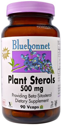 Plant Sterols, 500 mg, 90 VCaps by Bluebonnet Nutrition, 補充劑，植物甾醇 HK 香港
