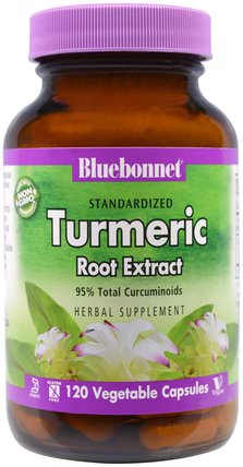 Standardized Turmeric Root Extract, 120 Veggie Caps by Bluebonnet Nutrition, 補充劑，抗氧化劑，薑黃素 HK 香港