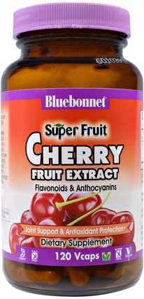 Super Fruit, Cherry Fruit Extract, 120 Veggie Caps by Bluebonnet Nutrition, 補品，水果提取物，櫻桃（水果黑野） HK 香港