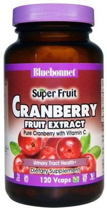 Super Fruit, Cranberry Fruit Extract, 120 Veggie Caps by Bluebonnet Nutrition, 草藥，蔓越莓 HK 香港