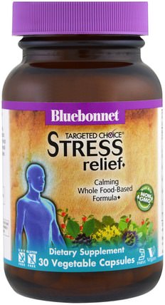 Targeted Choice, Stress Relief, 30 Veggie Caps by Bluebonnet Nutrition, 補品，健康 HK 香港