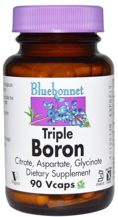 Triple Boron, 90 Vcaps by Bluebonnet Nutrition, 補充劑，礦物質，硼 HK 香港