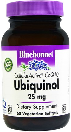 Ubiquinol, Cellular Active CoQ10, 25 mg, 60 Veggie Softgels by Bluebonnet Nutrition, 補充劑，抗氧化劑，泛醇qh，泛醇coq10 025 mg HK 香港