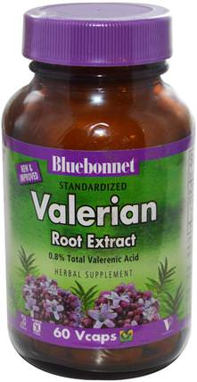 Valerian Root Extract, 60 Veggie Caps by Bluebonnet Nutrition, 草藥，纈草 HK 香港