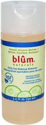 Daily Eye Makeup Remover, 5.4 fl oz (160 ml) by Blum Naturals, 美容，面部護理，卸妝 HK 香港