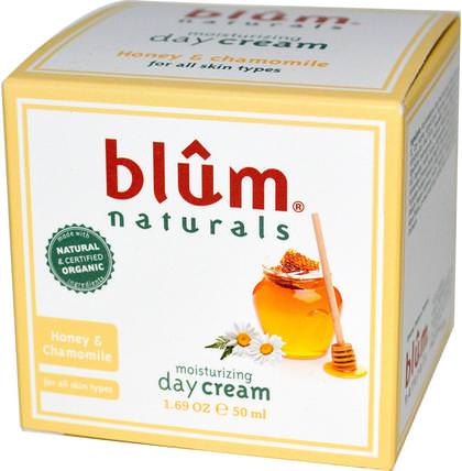 Moisturizing Day Cream, Honey & Chamomile, 1.69 oz (50 ml) by Blum Naturals, 健康，皮膚，面霜日，美容，面部護理 HK 香港