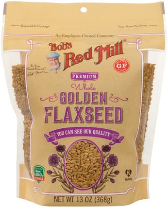 Whole Golden Flaxseed, 13 oz (368 g) by Bobs Red Mill, 補充劑，亞麻籽 HK 香港
