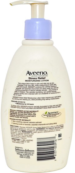 身體，抗壓力緩解 - Aveeno, Active Naturals, Stress Relief Moisturizing Lotion, 12 fl oz (354 ml)