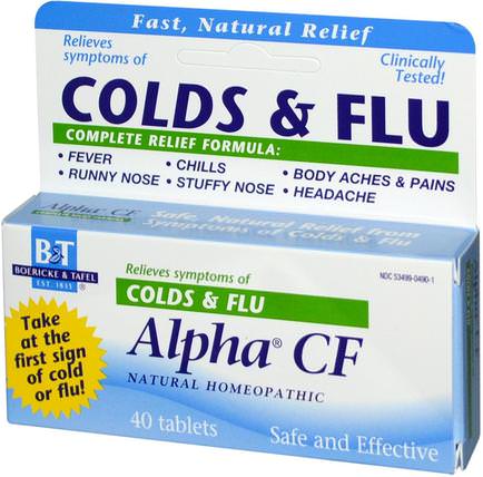 Alpha CF, 40 Tablets by Boericke & Tafel, 健康，感冒流感和病毒，感冒和流感，補充劑，順勢療法咳嗽感冒和流感 HK 香港