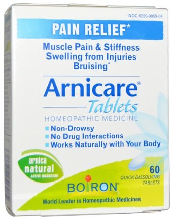 Arnicare, Pain Relief, 60 Quick-Dissolving Tablets by Boiron, 補品，順勢療法，骨骼，骨質疏鬆症，關節健康 HK 香港