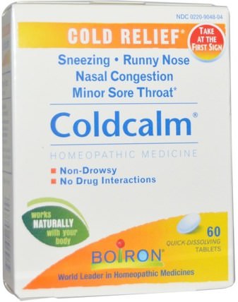 Coldcalm, 60 Quick-Dissolving Tablets by Boiron, 補品，順勢療法，感冒和病毒，感冒和流感 HK 香港