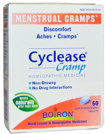 Cyclease Cramp, Menstrual Cramps, 60 Quick-Dissolving Tablets by Boiron, 健康，經前綜合症，經前期，補品，順勢療法緩解疼痛 HK 香港