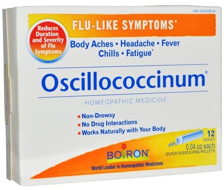 Oscillococcinum, 12 Doses, 0.04 oz Each by Boiron, 健康，感冒流感和病毒，感冒和流感，補充劑，順勢療法咳嗽感冒和流感 HK 香港