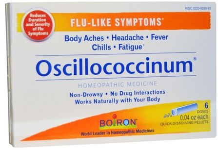 Oscillococcinum, 6 Doses, 0.04 oz Each by Boiron, 健康，感冒流感和病毒，感冒和流感，補充劑，順勢療法咳嗽感冒和流感 HK 香港