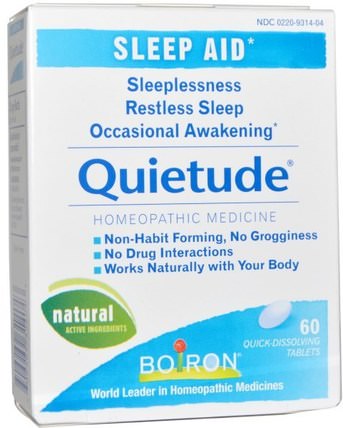 Quietude, Sleep Aid, 60 Quick-Dissolving Tablets by Boiron, 補充劑，睡眠，順勢療法抗壓力和睡眠 HK 香港