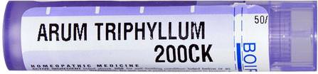 Single Remedies, Arum Triphyllum, 200CK, Approx 80 Pellets by Boiron, 咳嗽和喉嚨，感冒和流感 HK 香港