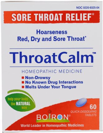 ThroatCalm, 60 Quick Dissolving Tablets by Boiron, 健康，感冒流感和病毒，喉嚨護理噴霧 HK 香港