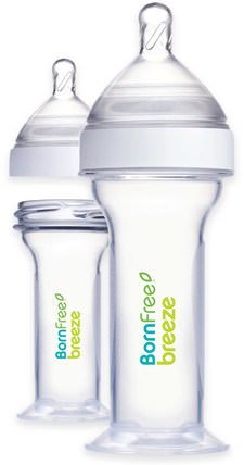 Breeze, New Born Bottles, Preemie Flow, 0m+, 2 Pack, 2 oz (60 ml) Each by Born Free, 兒童健康，嬰兒餵養，嬰兒奶瓶，兒童食品 HK 香港