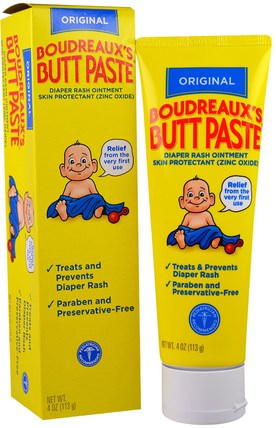 Original Butt Paste, Diaper Rash Ointment, 4 oz (113 g) by Boudreauxs, 兒童健康，尿布，尿布霜 HK 香港