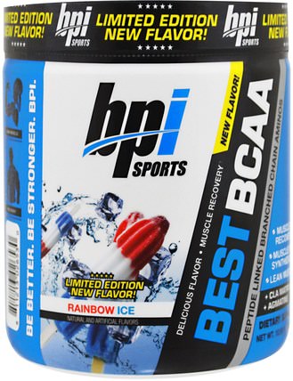 Best BCAA, Limited Edition, Rainbow Ice, 10.58 oz (300 g) by BPI Sports, 補充劑，氨基酸，bcaa（支鏈氨基酸） HK 香港