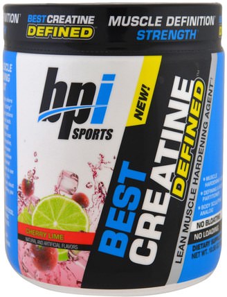Best Creatine Defined, Lean Muscle Hardening Agent, Cherry Lime, 10.58 oz (300 g) by BPI Sports, 運動，肌酸 HK 香港