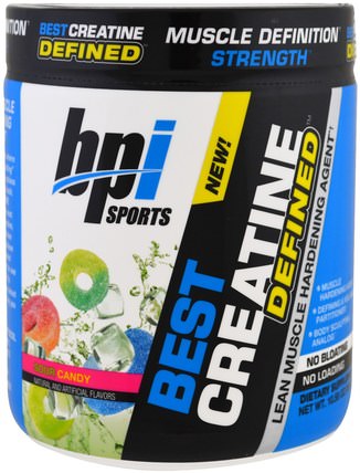Best Creatine, Defined, Lean Muscle Hardening Agent, Sour Candy, 10.58 oz (300 g) by BPI Sports, 健康，能量，運動 HK 香港