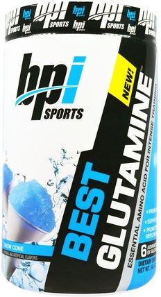 Best Glutamine, Snow Cone, 14.1 oz (400 g) by BPI Sports, 補充劑，氨基酸，l谷氨酰胺 HK 香港