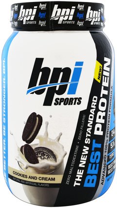 Best Protein, Advanced 100% Protein Formula, Cookies and Cream, 2.1 lbs (952 g) by BPI Sports, 運動，補品，乳清蛋白 HK 香港