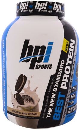 Best Protein, Advanced 100% Protein Formula, Cookies and Cream, 5.2 lbs (2.363 g) by BPI Sports, 運動，補品，乳清蛋白 HK 香港
