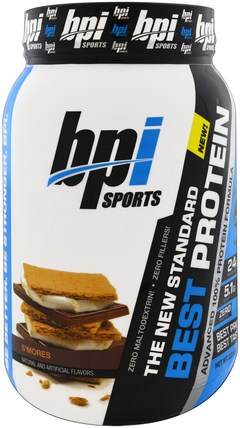 Best Protein, Advanced 100% Protein Formula, SMores, 2.2 lbs (986 g) by BPI Sports, 運動，補品，乳清蛋白 HK 香港