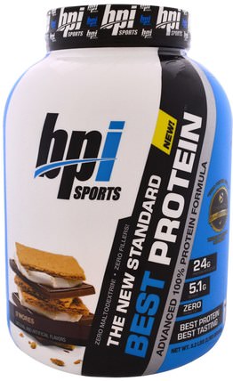 Best Protein, Advanced 100% Protein Formula, SMores, 5.2 lbs (2.363 g) by BPI Sports, 運動，補品，乳清蛋白 HK 香港